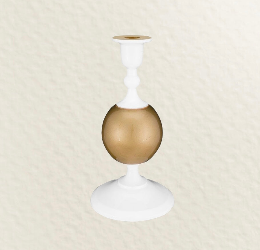 Candle holder | White & Gold | Hand Crafted