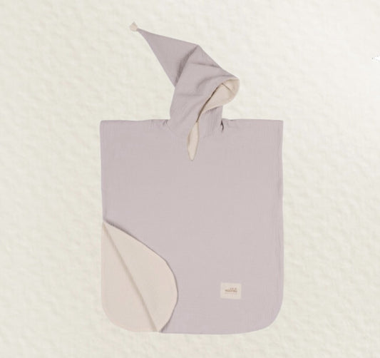 Poncho Mousseline | Blauw