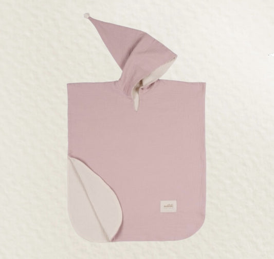Poncho Mousseline | Rose